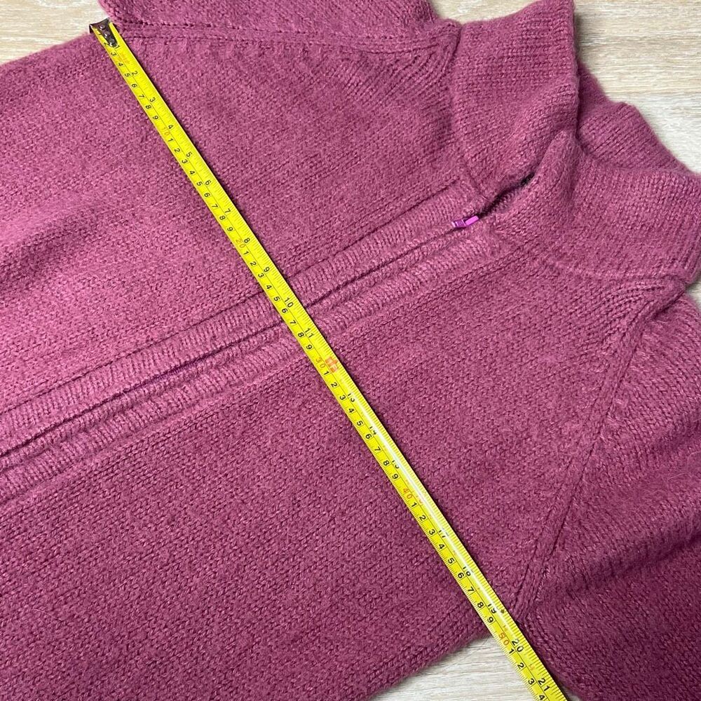 American South Side, Zip-up Alpaca Wool Sweater in Rasberry, Women’s Medium - Picture 6 of 10